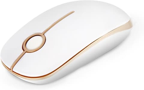 VssoPlor Wireless Mouse 2.4G Slim White and Gold