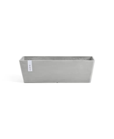 Ecopots Bruges Rectangular Planter, Grey 17.75"