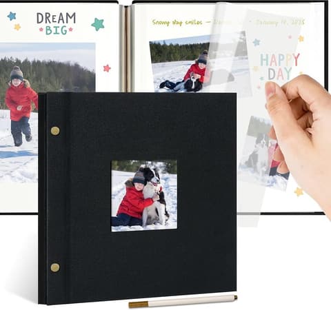 Remowith 10x10 Linen Photo Album 20 Pages Black