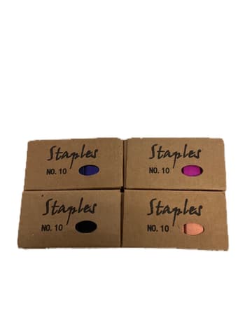 Staples No.10 Colored Mini Staples, 4 Boxes