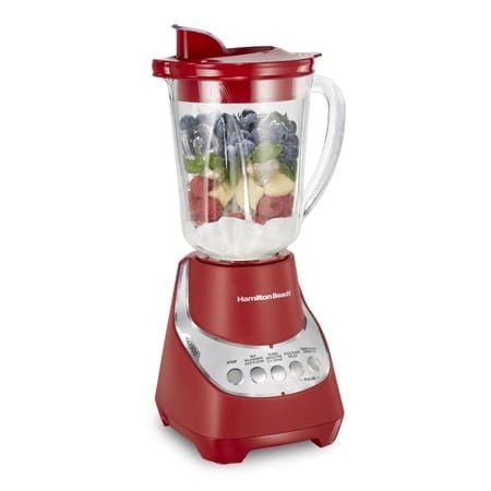Hamilton Beach Wave Action 48oz Glass Blender Red