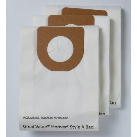 Great Value Vacuum Bags for Hoover Style A, 3 Pack