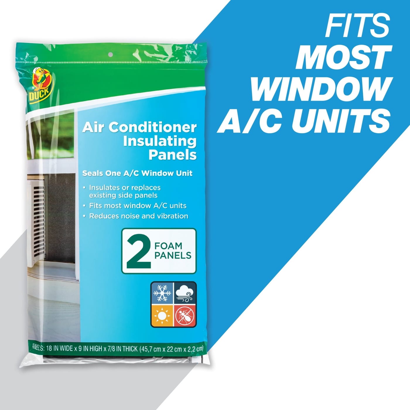 Duck Brand A/C Insulating Panels 18x9in 2-Pack