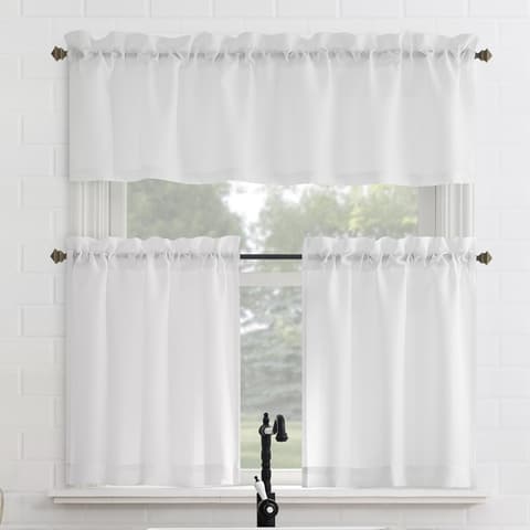 Mainstays 3-Pc Textured Rod Pocket Curtain Set