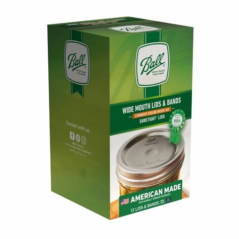 Ball Wide Mouth Canning Lids & Bands 12 Count