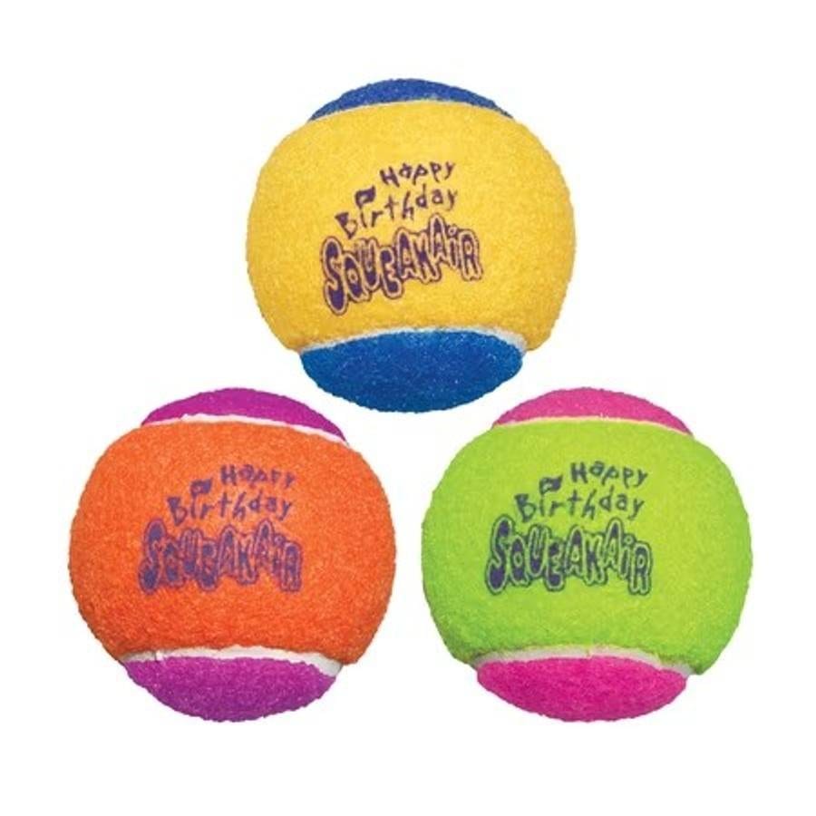 TEST - KONG SqueakAir Birthday Tennis Balls